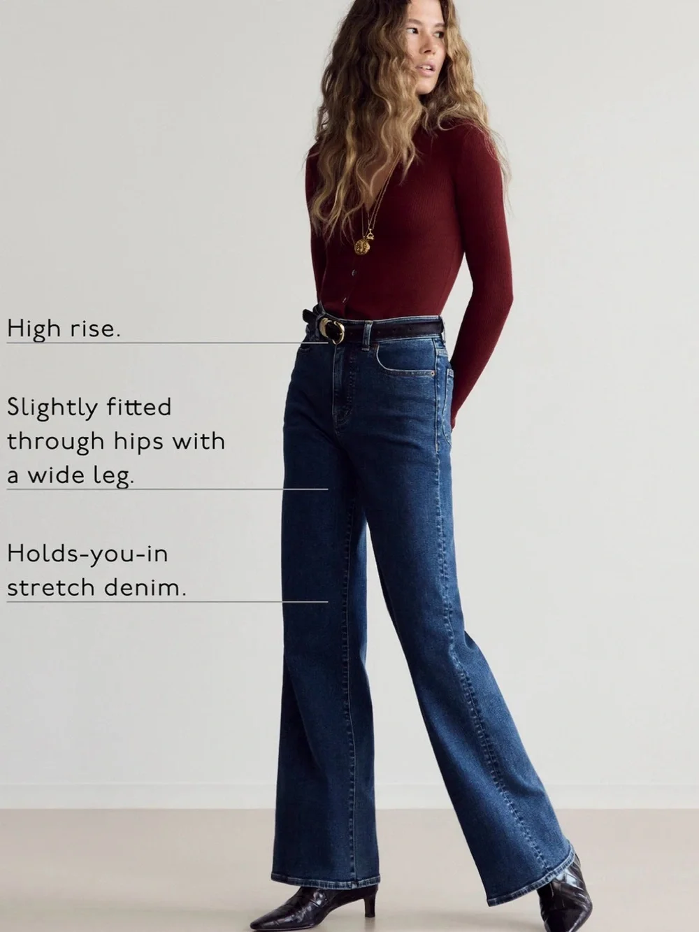 Madewell The Wide-Leg Jean in Super Stretch Denim Sz 27 - Picture 3 of 7